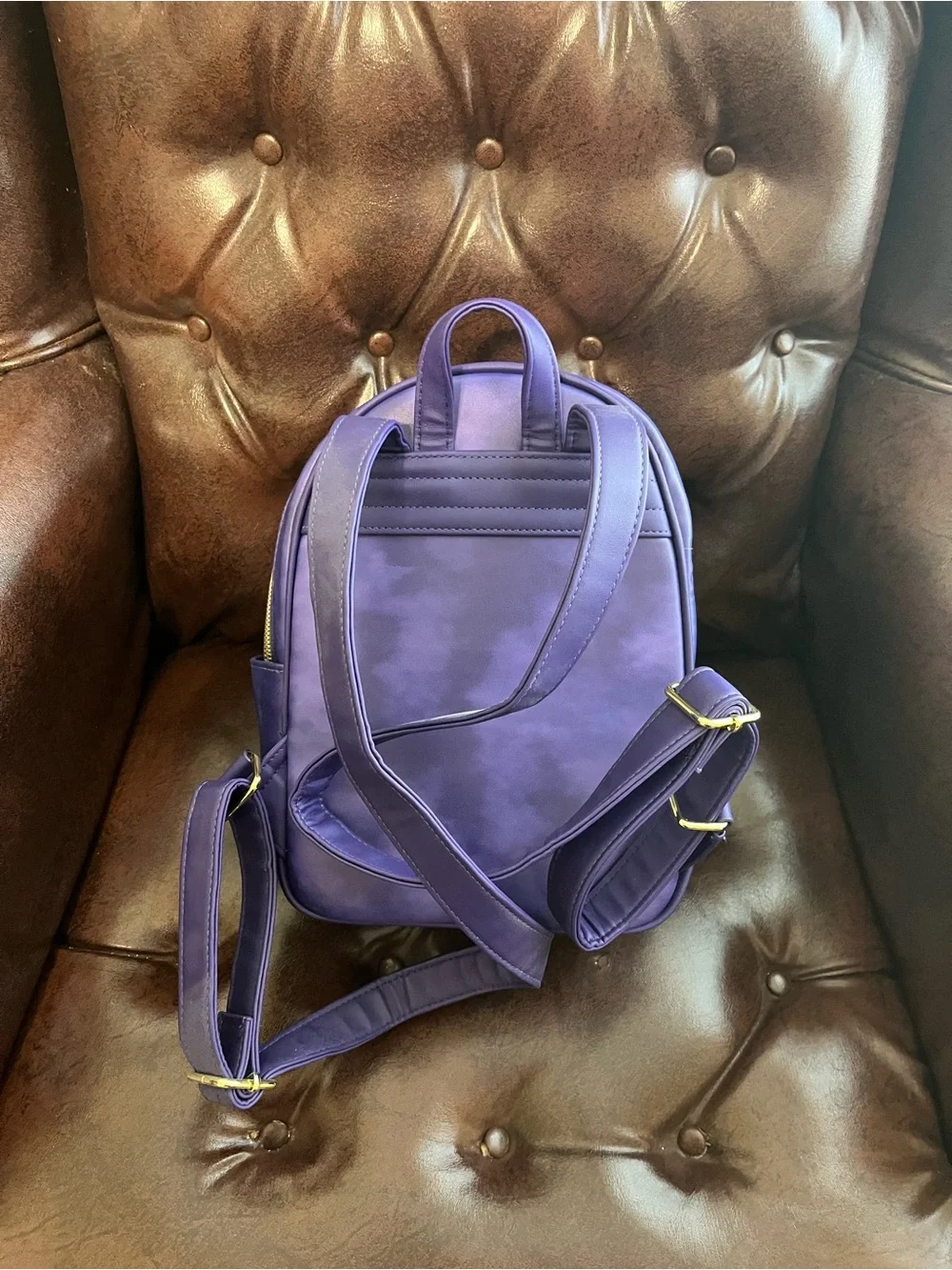 Purple Floral Hogwarts Castle Mini Backpack